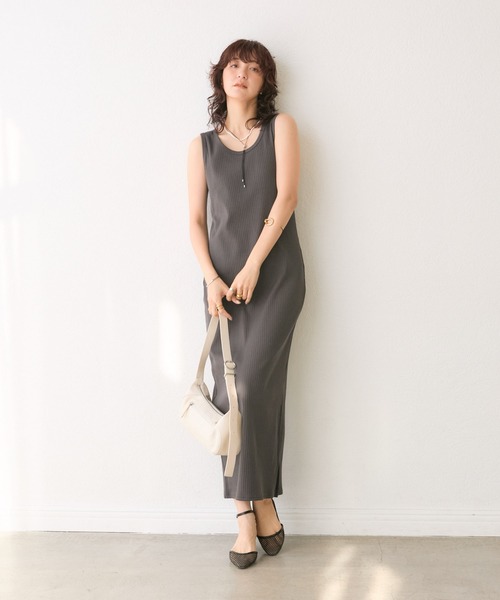 「RIVE DROITE」 ノースリーブワンピース 36 ブラック レディース_画像6