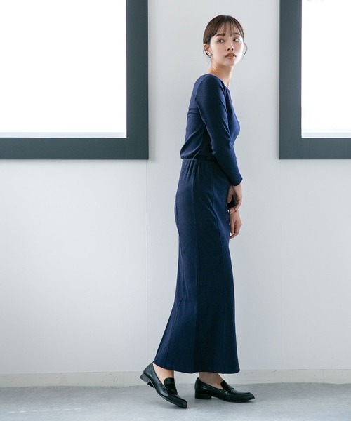 【新品未使用】ナノユニバース♪ノーカラースーツ セットアップ ネイビー フリー NANO universe（ナノ・ユニバース） セットアップ FREE ネイビー