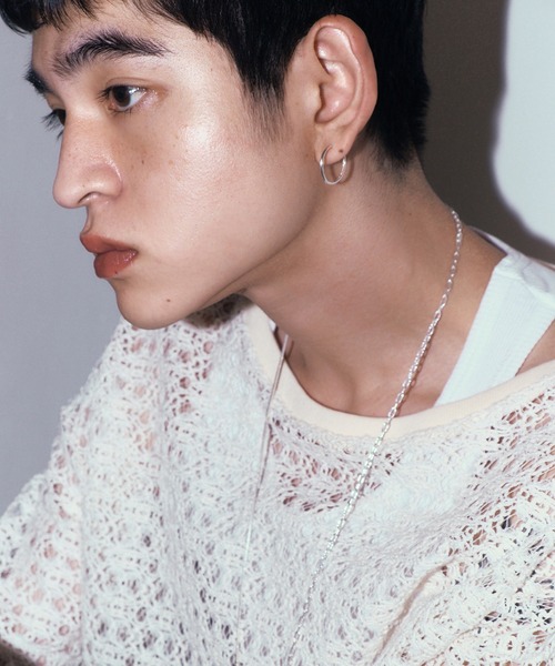 【新品　未使用】【silver925】テクスチャーフープピアス　whoseA whoseA（フーシー） フープ ピアス 「silver925」Neat Hoop Pierce
