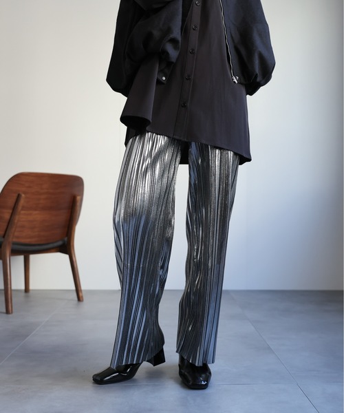 「ap retro」 イージーパンツ FREE シルバー レディース_画像3