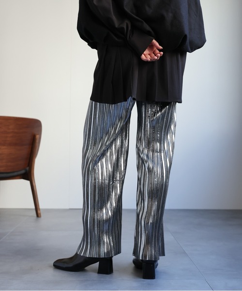 「ap retro」 イージーパンツ FREE シルバー レディース_画像6