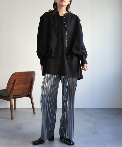 「ap retro」 イージーパンツ FREE シルバー レディース_画像9