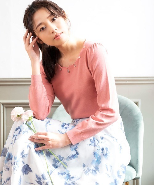 「MISCH MASCH」 長袖ニット MEDIUM ライトグレー レディース_画像2