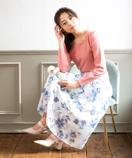 「MISCH MASCH」 長袖ニット MEDIUM ライトグレー レディース_画像3