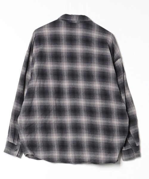 「FREAK'S STORE」 チェック柄長袖シャツ L ブラック メンズ_画像2