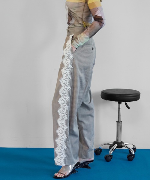 スラックス パンツ Side Lace Slacks/サイドレーススラックス レディースの画像