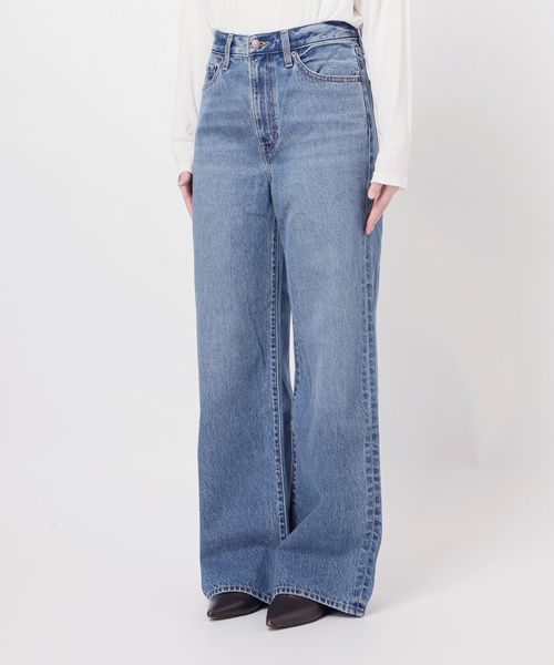 ジーンズ デニム デニムパンツ 別注「LEVI’S」RIBCAGE WIDE LEG：デニム レディースの画像