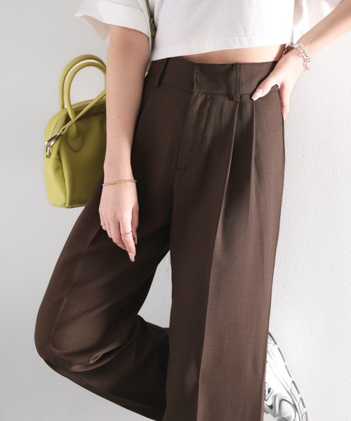 「RIRIYANO」 スラックス MEDIUM グレイッシュベージュ レディース_画像4