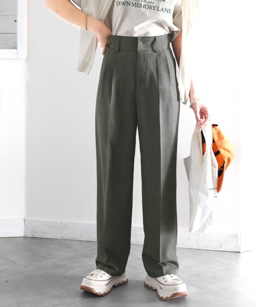 「RIRIYANO」 スラックス MEDIUM グレイッシュベージュ レディース_画像8