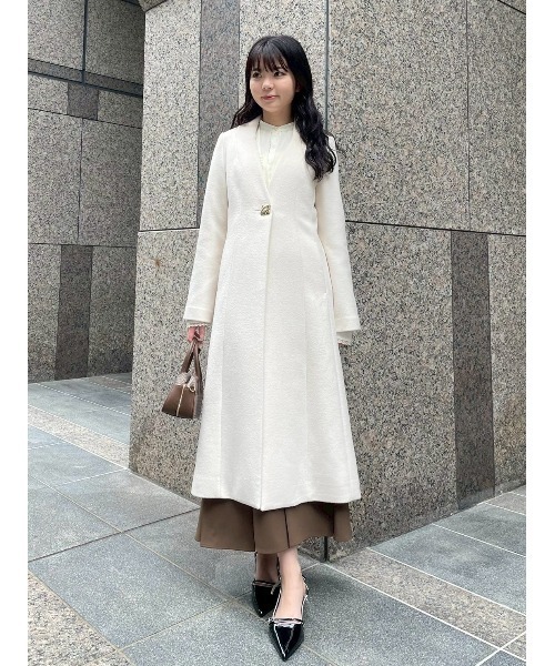 ★値下げ★リリーブラウン　ノーカラーコート LILY BROWN（リリーブラウン） ノーカラーコート 0 ベージュ