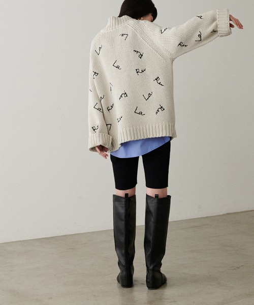 「LARUTA」 長袖ニット FREE チャコールグレー レディース_画像4