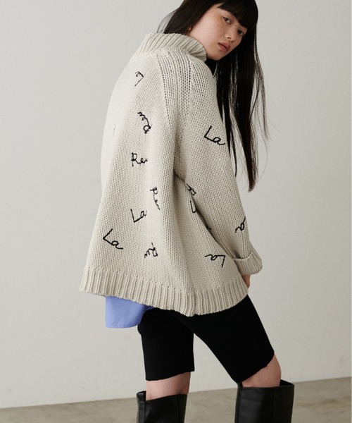 「LARUTA」 長袖ニット FREE チャコールグレー レディース_画像5