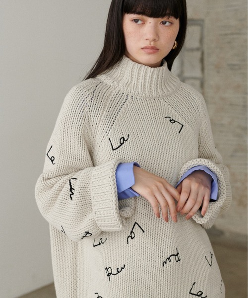 「LARUTA」 長袖ニット FREE チャコールグレー レディース_画像9