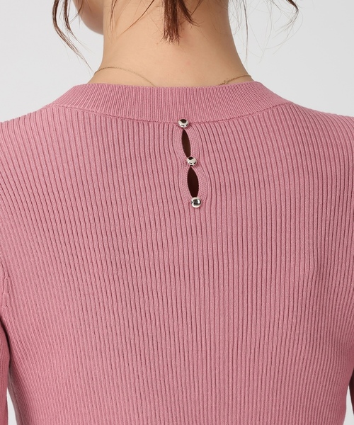 「MISCH MASCH」 長袖ニット フリ- ブラック レディース_画像8