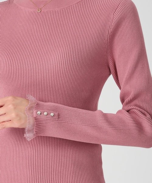 「MISCH MASCH」 長袖ニット フリ- ブラック レディース_画像9