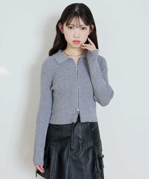 ちーず　Cニット　グレー crie conforto | シャギープルオーバー (ニット ) |SHEL'TTER WEBSTORE