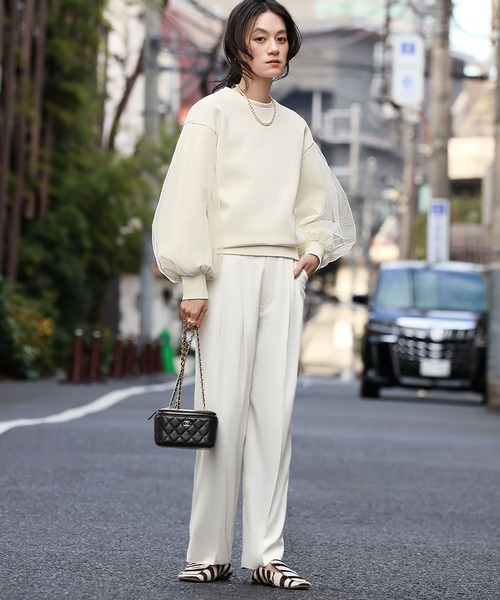 「ELFRANK」 長袖カットソー FREE オフホワイト レディース_画像5