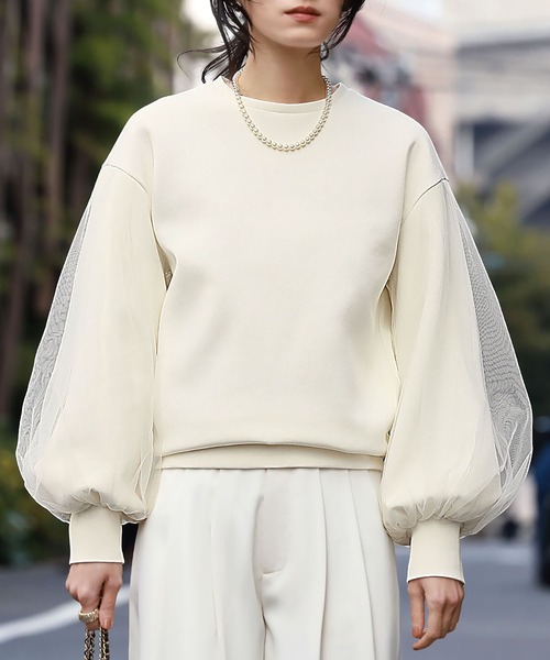 「ELFRANK」 長袖カットソー FREE オフホワイト レディース_画像6