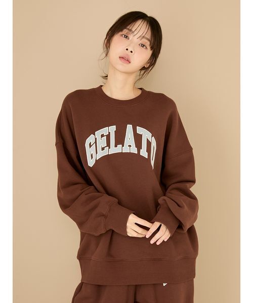 gelato pique（ジェラートピケ） パジャマ ルームウェア カレッジロゴ