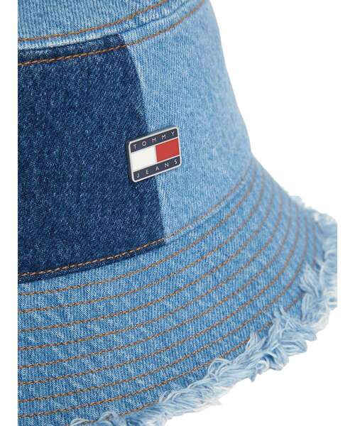 kuon クオン　デニム　パッチワーク　バケットハット　帽子　ブルー パッチワークデニムバケットハット - BLACKBLOND | 60% - アジア