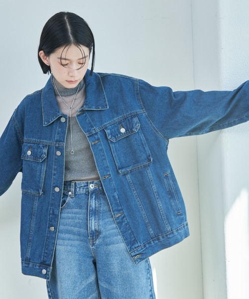 「Shelly island」 デニムジャケット FREE ブルー レディース_画像2