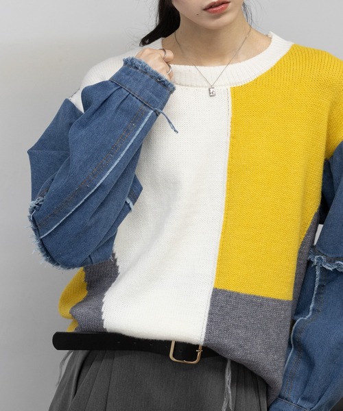 「pumpkin port」 長袖ニット M アイボリー レディース_画像2