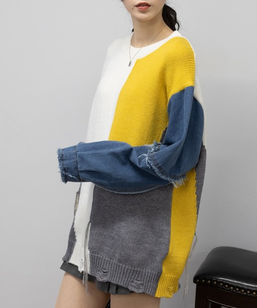 「pumpkin port」 長袖ニット M アイボリー レディース_画像6