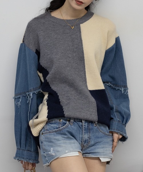 「pumpkin port」 長袖ニット M アイボリー レディース_画像9