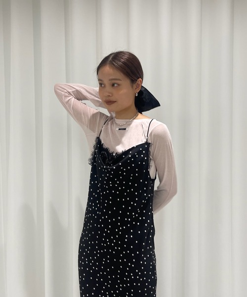 Ameri（アメリ） tシャツ 2WAY SOFT TOUCH CUT TOP レディース
