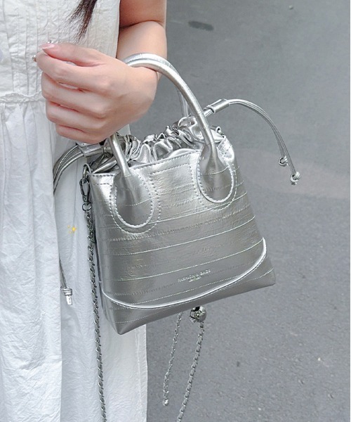 「FREE STYLISTS」 2WAYバッグ FREE シルバー レディース_画像5