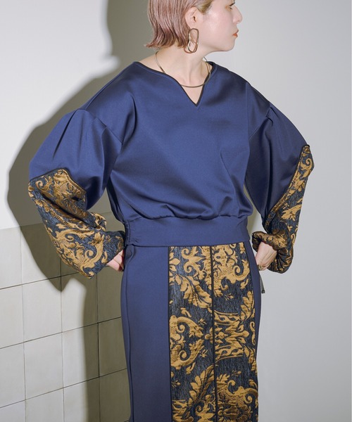 「Ezick」 長袖カットソー FREE ブルー レディース_画像8