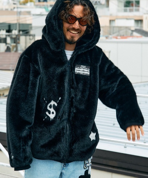 「STUD MUFFIN」 プルオーバーパーカー 3 ブラック メンズ_画像2