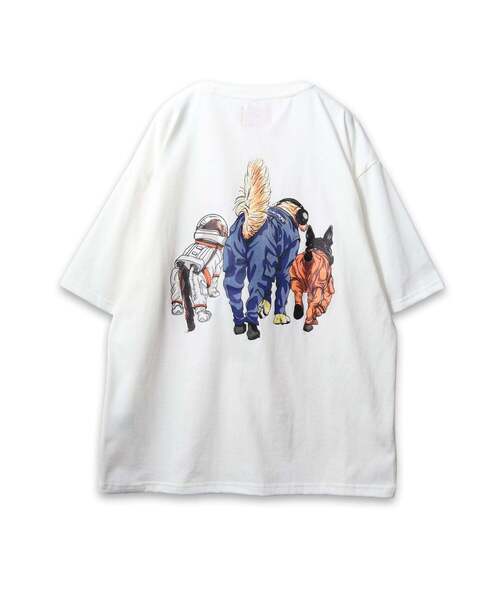 CORISCO（コリスコ） tシャツ 度詰め天竺アニマル前後プリントTEE ネコ