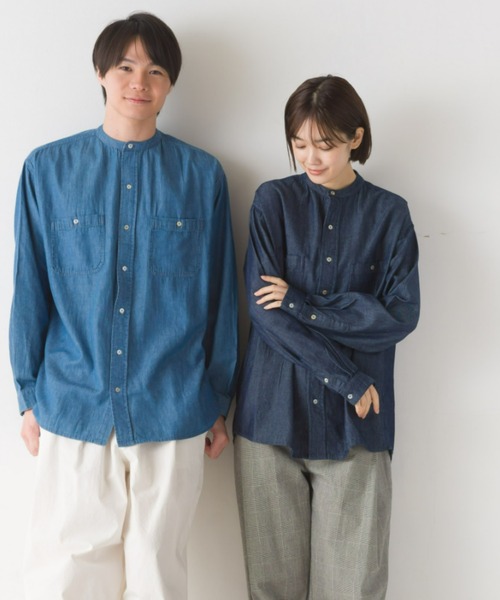 「OMNES」 長袖ブラウス X-LARGE ブルー系その他 レディース_画像2