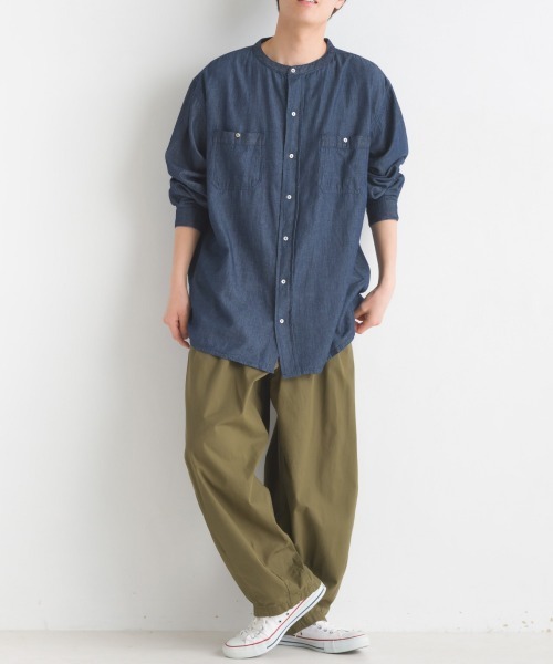 「OMNES」 長袖ブラウス X-LARGE ブルー系その他 レディース_画像9