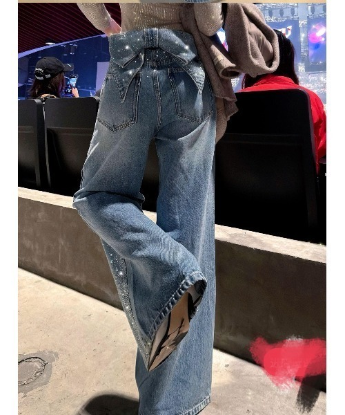 FAVORITO ワイドパンツ ジーンズ デニム デニムパンツ 取り外し可能