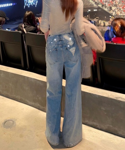 FAVORITO ワイドパンツ ジーンズ デニム デニムパンツ 取り外し可能