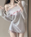 水着 Y2K シャーリング シアートップス ビ...の詳細画像3