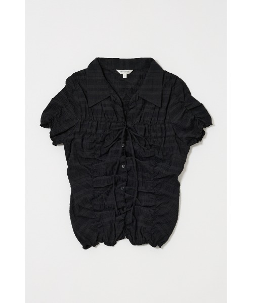 ブラウス シャツ 「EC・一部店舗限定」SHIRRING RIBBON シャツ レディースの画像