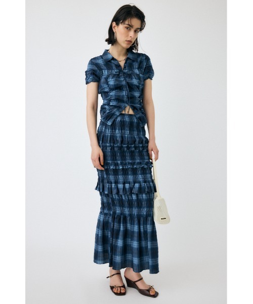ブラウス シャツ 「EC・一部店舗限定」SHIRRING RIBBON シャツ レディースの画像