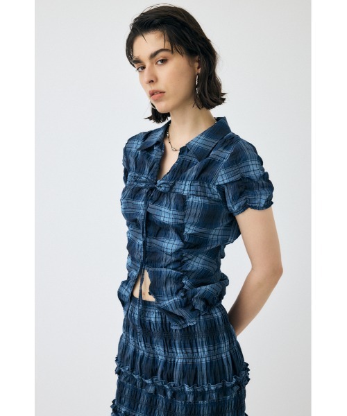 ブラウス シャツ 「EC・一部店舗限定」SHIRRING RIBBON シャツ レディースの画像
