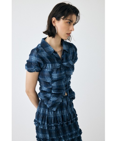 ブラウス シャツ 「EC・一部店舗限定」SHIRRING RIBBON シャツ レディースの画像