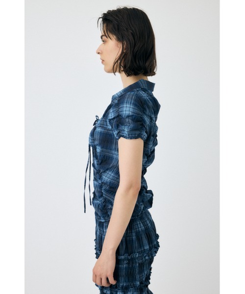 ブラウス シャツ 「EC・一部店舗限定」SHIRRING RIBBON シャツ レディースの画像