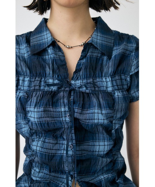 ブラウス シャツ 「EC・一部店舗限定」SHIRRING RIBBON シャツ レディースの画像