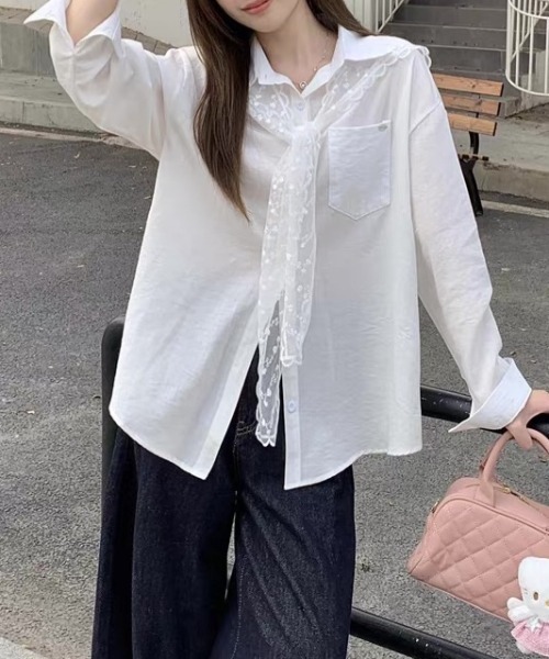 「LADY LIKE」 長袖シャツ M ピンク レディース_画像9