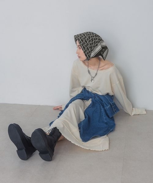 「JEANASIS」 長袖ワンピース FREE アイボリー レディース_画像7