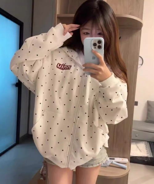 パーカー ドット柄ジップパーカー レディース : ZOZOTOWN Yahoo!店