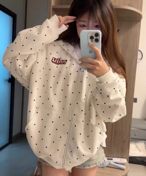 パーカー ドット柄ジップパーカー レディース : ZOZOTOWN Yahoo!店