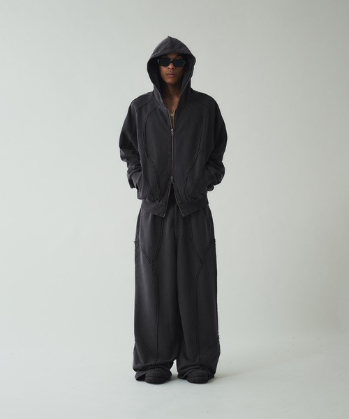 ANDER HUNK ジップアップパーカー セットアップ ANDER HUNK ジップアップパーカー LARGE ブラック メンズ : ZOZOTOWN