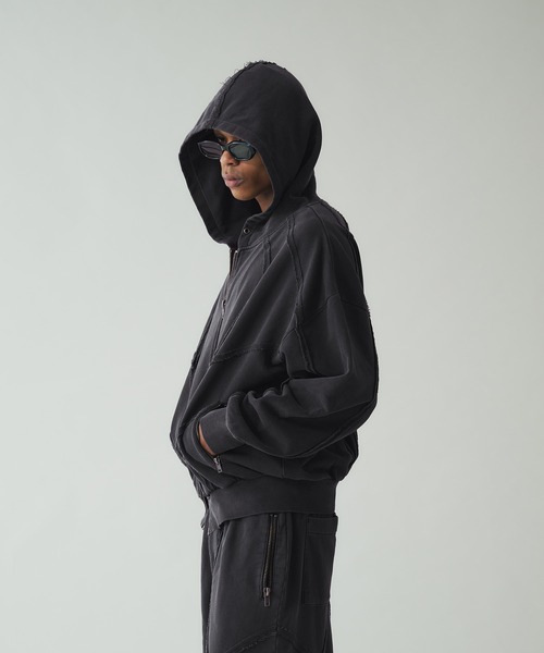 ANDER HUNK ジップアップパーカー LARGE ブラック メンズ : ZOZOTOWN